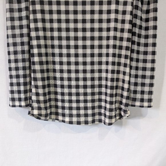 Free People Gingham Checkered Sheer Fitted Turtleneck Size Medium - Picture 4 of 10